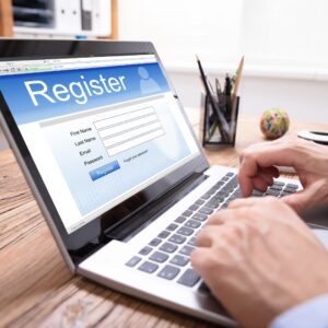 image of a man registering